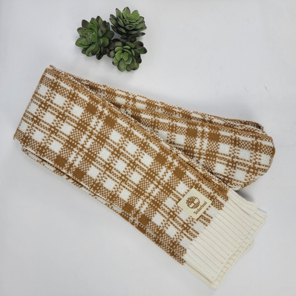 Timberland Plaid Scarf Color: Wheat Plaid NWT - Picture 13 of 15